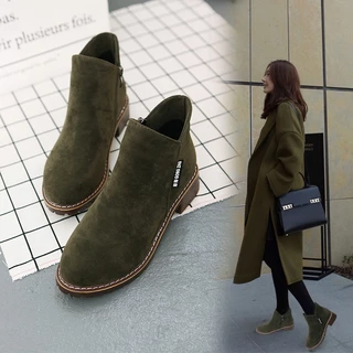 2023 Novas Botas Martin Estilo Coreano Com Zíper Lateral Curtas Femininas De Baixo