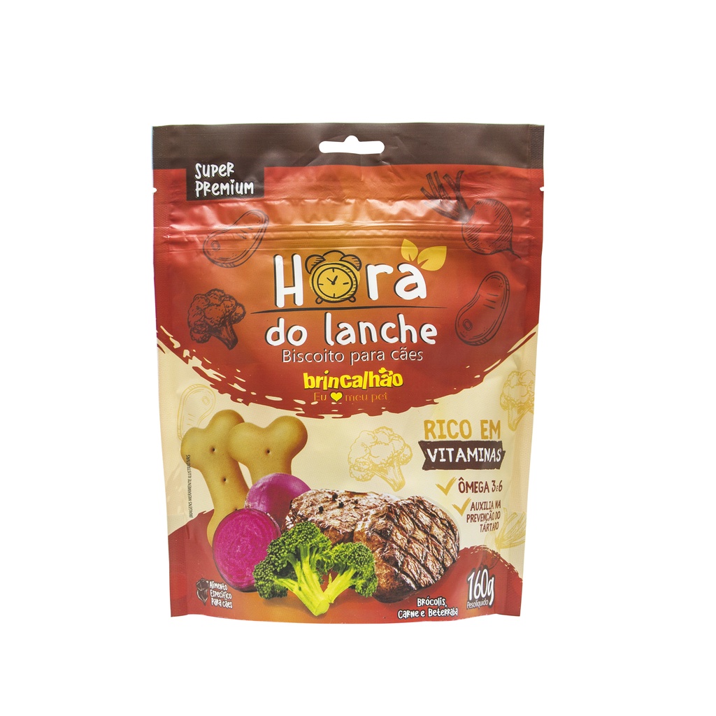 Petisco Pet para Cachorro Biscoito Hora Do Lanche Beterraba Carne e Brócolis Brincalhão 160G em Oferta na Shopee
