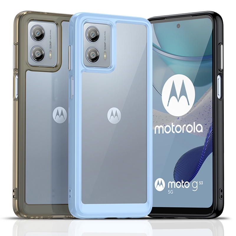 Para Motorola Moto G53 G73 G23 G13 5G Capa Protetora Acrílica Transparente À Prova De Choque Telefone