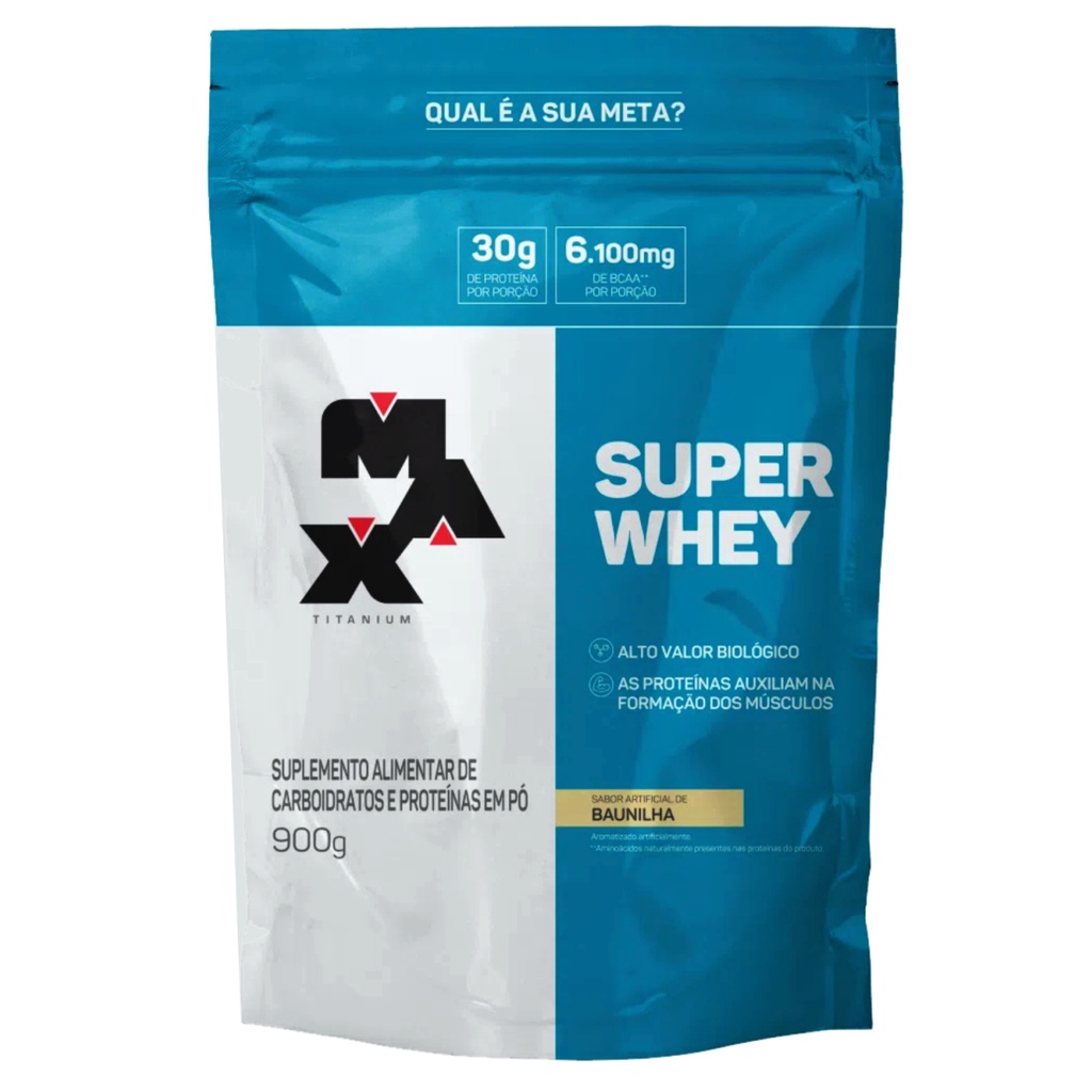 Super Whey Protein Concentrado 900g Refil Max Titanium