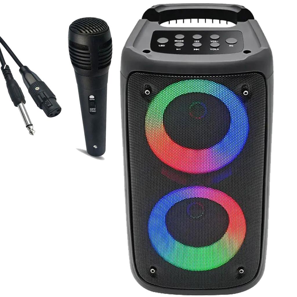 Caixa De Som Bluetooth Potente Led RGB Portatil + Microfone | Shopee Brasil