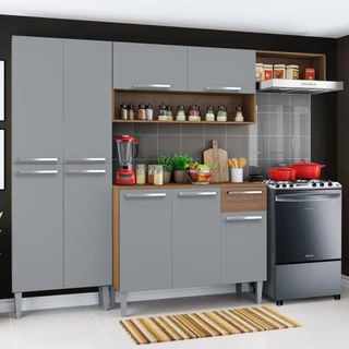 Armário de Cozinha Compacta Rustic/Cinza Emilly Top Madesa