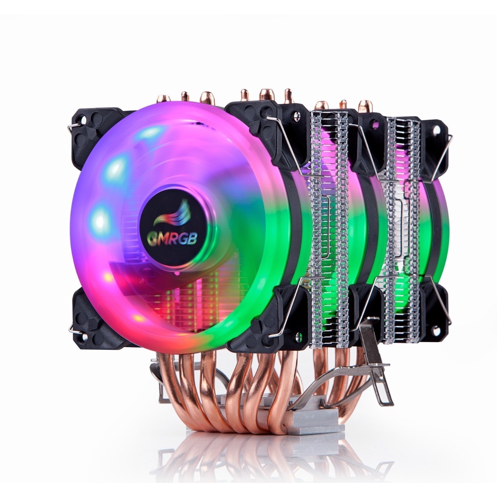6 Heat Pipes Cpu Cooler 4 Pin Pwm Rgb Lga 2011/2011-3 X79 | Shopee Brasil