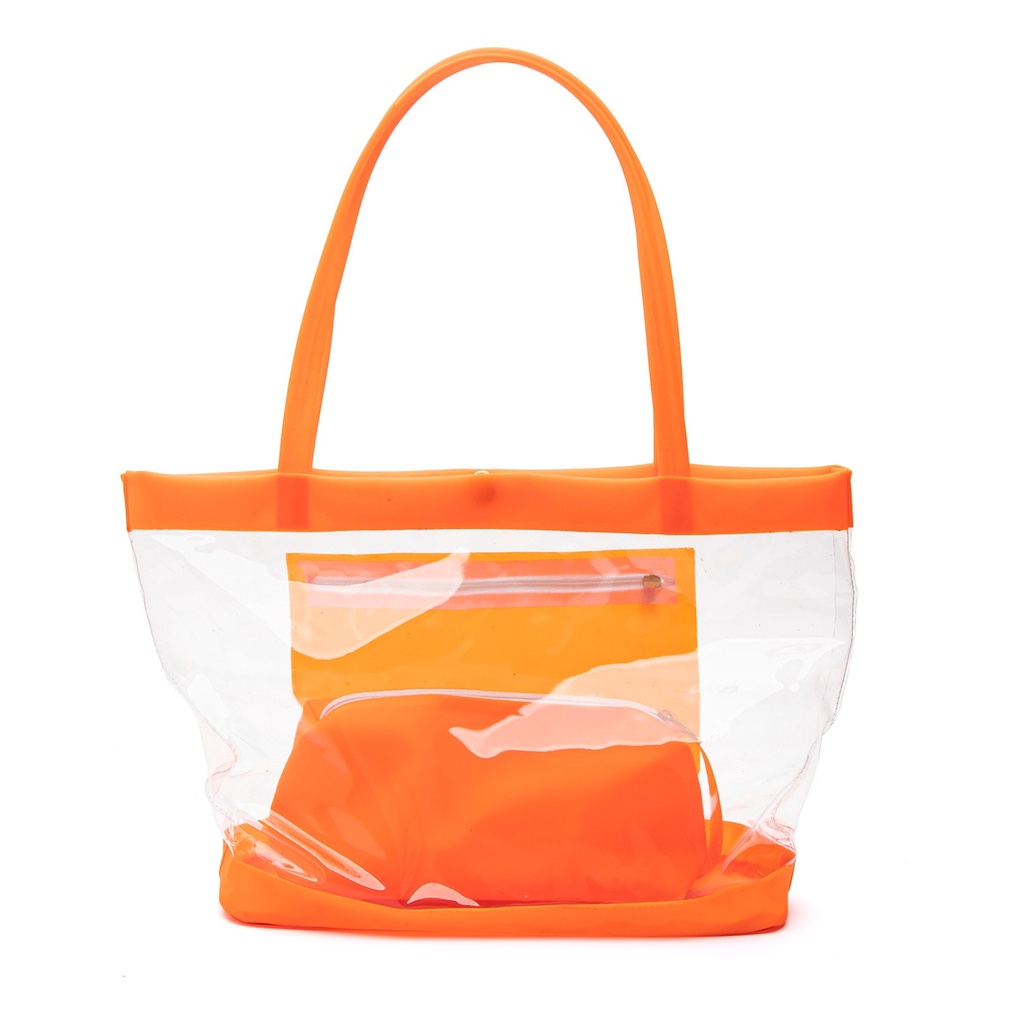 Bolsa Praia Transparente Bloggers Resistente Para Piscina Shopee Brasil