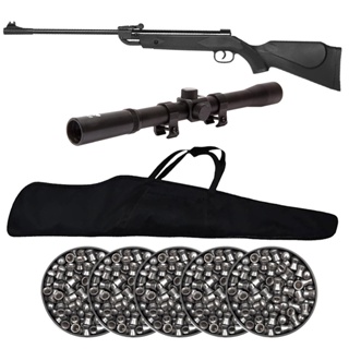 Carabina de Pressão QGK 14 Black Edition 5.5mm - QGK + 5 Chumbos + Capa + Luneta 4x20