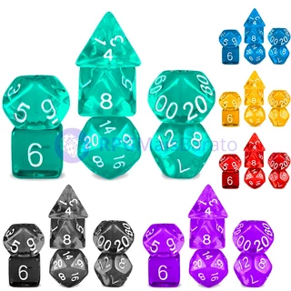 Conjunto 7 Dados Translúcidos 2 [RPG]