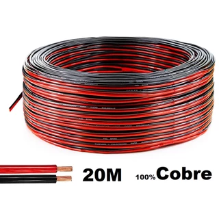 20 Metros Fio Som Automotivo Alto Falante 100% Cobre Bicolor