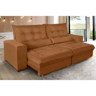 Sofá Retrátil Reclinável Miami 2,50m c/ Molas ensacadas Suede - Sofá Casa