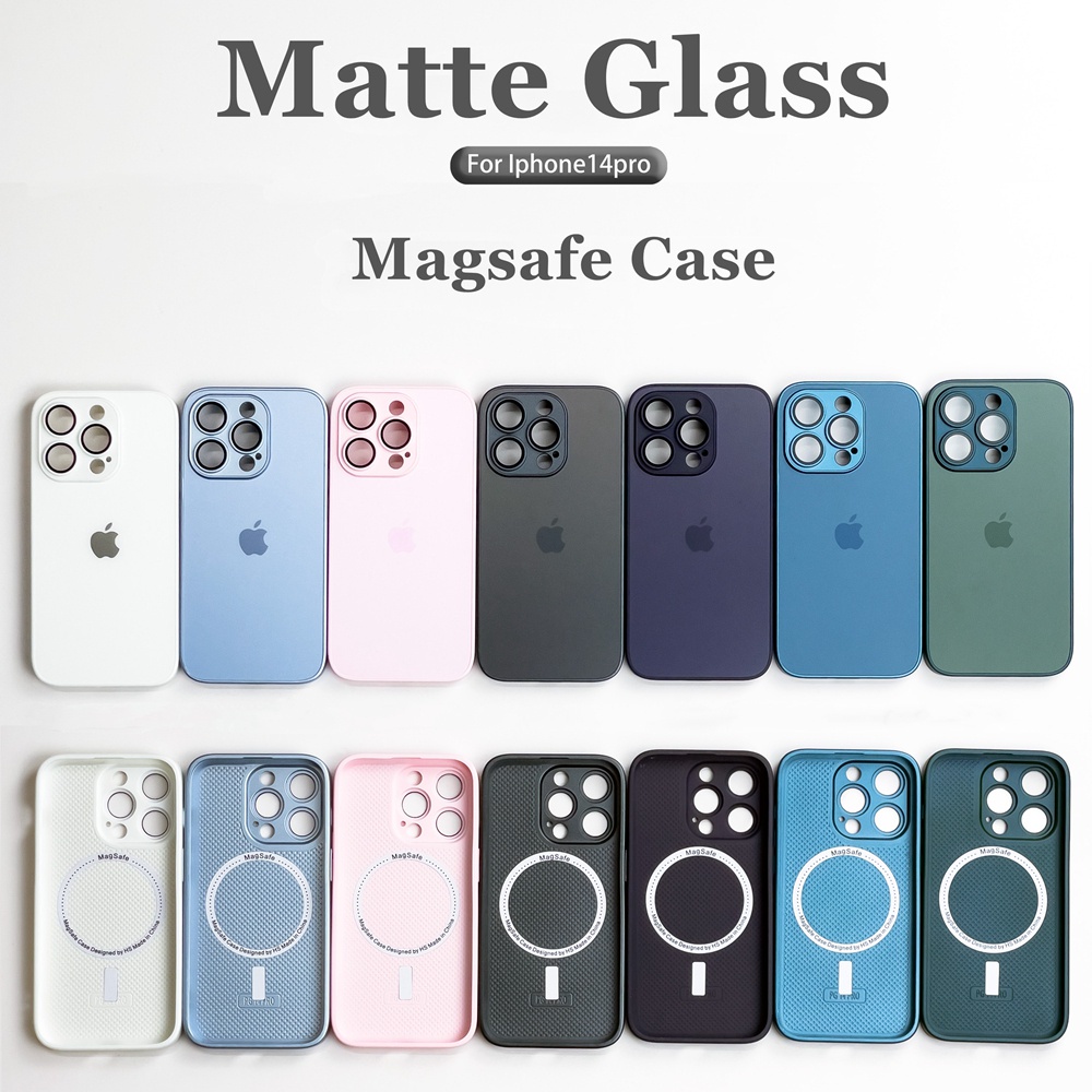 Capas De Telefone De Vidro Fosco De Luxo AG Para iPhone 14 13 Pro Max 11 Proteção De Lente Magnética Magsafe