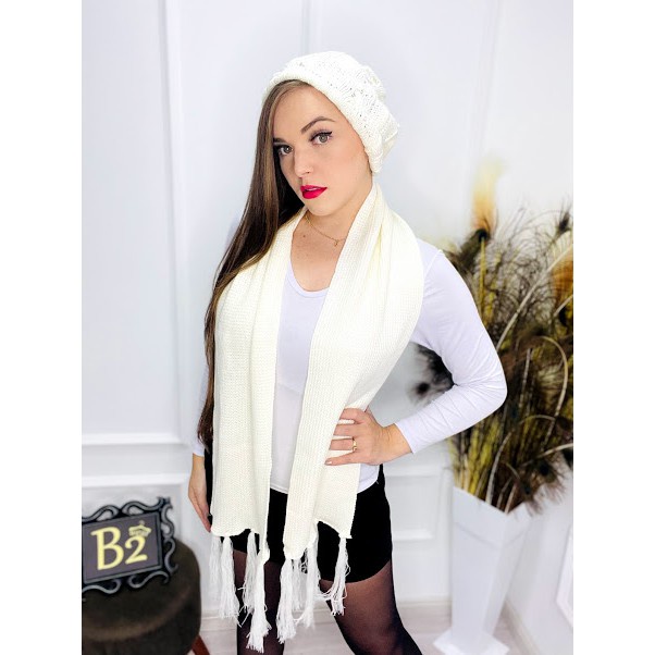 CACHECOL tricot Fio barrado largo comprido feminino franja | Shopee Brasil