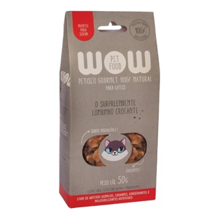 Petisco Para Gatos Wow Gourmet Natural Lombinho Desidratado - 50g