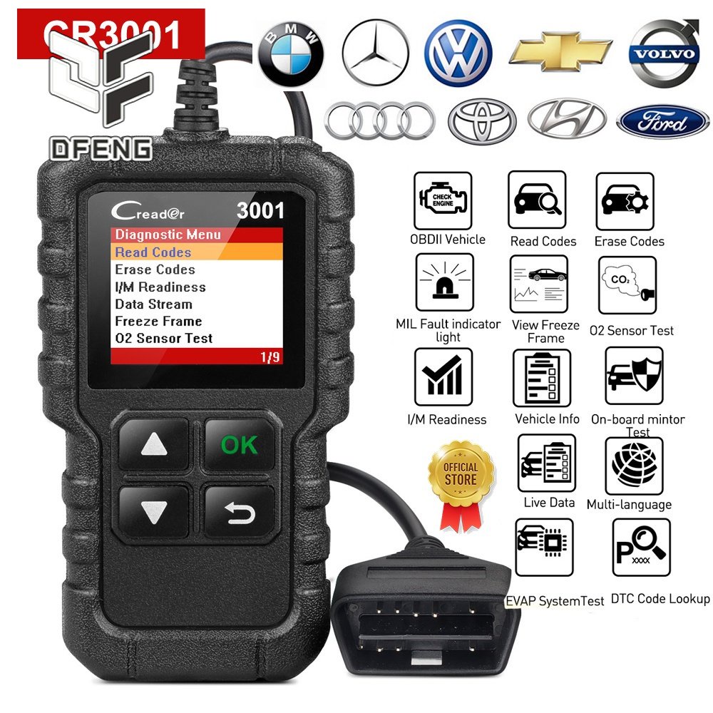 X431 CR3001 Full OBD2 Scanner OBDII OBD EOBD Auto Code Reader Car ...