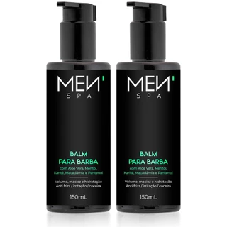 Kit 2 Balm Para Barba com Aloe Vera, Mentol, Karité, Macadâmia e Pantenol 150mL Menspa