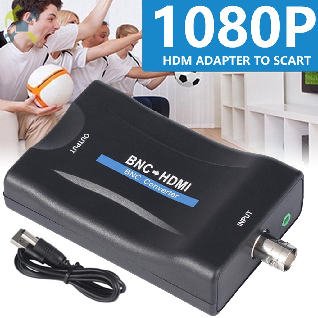 Adaptador Conversor Bnc Para Hdmi 1080p720p Hd Display Fêmea Caixa Adaptadora Conversora De 5371