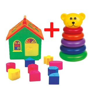 Kit Para Bebês Brinquedo Infantil Casinha E Ursinho