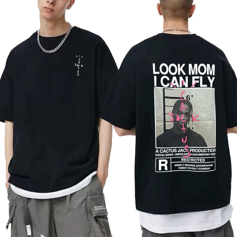 Camiseta T-shirt Unissex Algodão Travis Scott Look Mon I Can Fly Liquidação