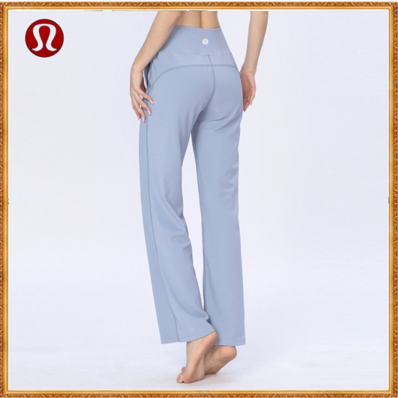 Calça De Yoga De Lazer Lululemon Relaxada Bolsos Laterais Respiráveis Cintura Alta Cruzada 9040