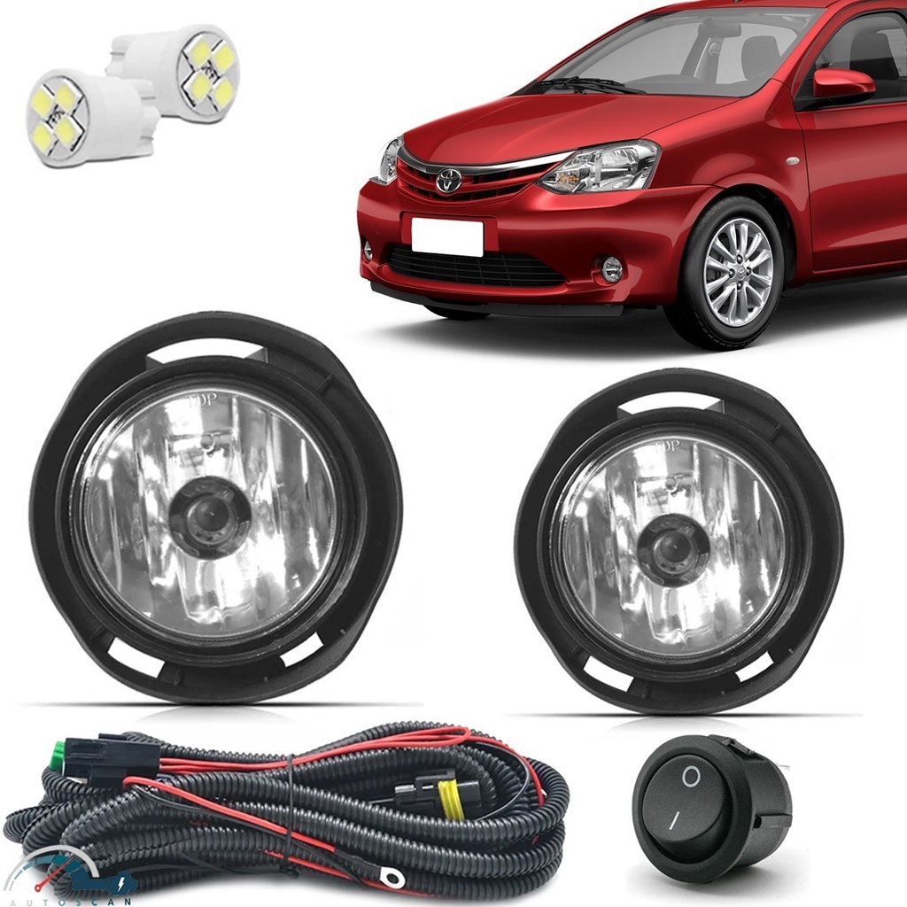 Kit Farol De Milha Etios 2013 2014 2015 2016 2017 2018 2019 2020 Botão Alternativo