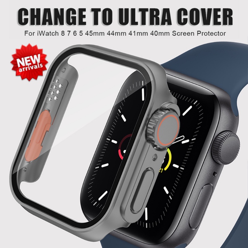 Vidro + capa para apple relógio ultra caso 49mm smartwatch pc pára
