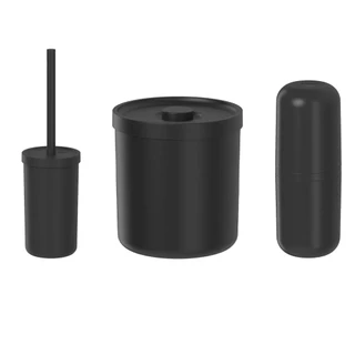 Kit Lixeira Bold 6L Preto + Escova Sanitária + Porta Escova - Ou em Oferta na Shopee