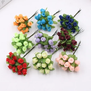 1 Bouquet Flor Artificial 12 Cabeças De Rosas Festa De Casamento Decoração