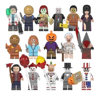 Halloween Horror Woodcutter Soldagem Elétrica Combate A Incêndios Zumbi Mini Action Figuras De Construção Brinquedos Presente De Natal