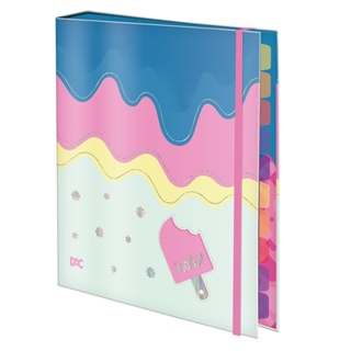 Fichário Colegial Hello c/ Elástico DAC + 48 Folhas Decoradas e 10 Divisórias