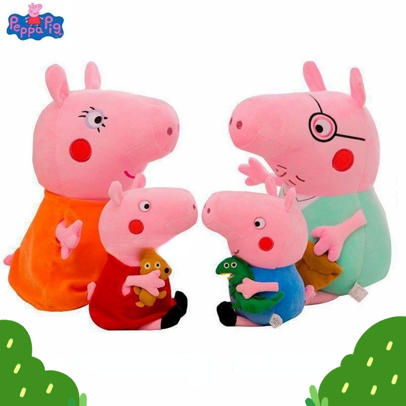 Peppa pig family plush toy clearance 4pcs set