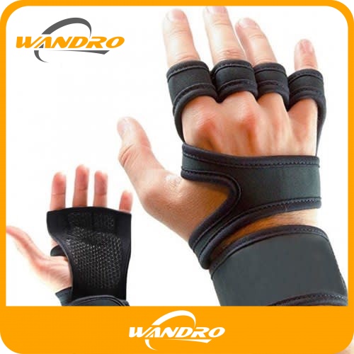 Luvas Esportivas WANDRO Fitness De Compressão De Meio Dedo Para O Pulso De Partícula De Palma