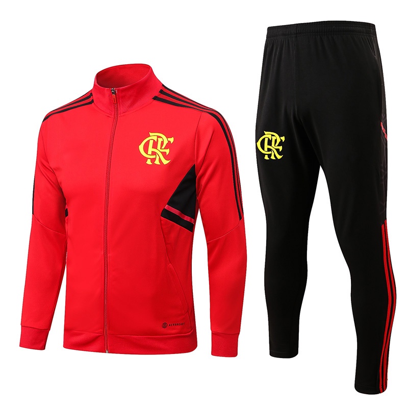 Flamenco 2023, roupa de treino para homens, roupa esportiva para adultos, jaqueta, uniforme de futebol, criança, roupa esportiva, vermelho 22-23