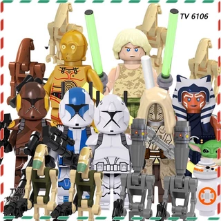 Bloco De Construção nano Minifiguras De Construçãobrinquedo De Quebra-Cabeça Para Crianças Star Wars clone Soldado Defensor Asoka Modelo Brinquedos