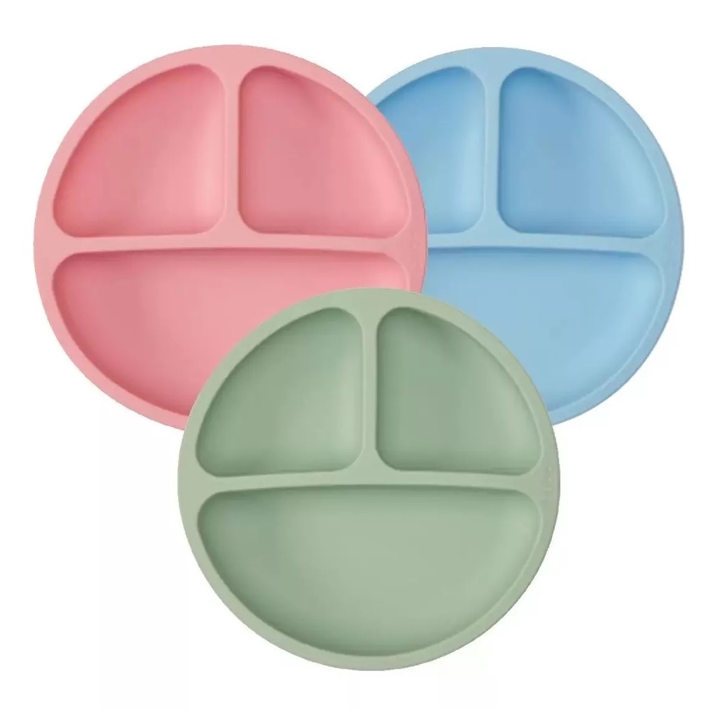 Pratinho De Comida Para Bebe Com Divisórias Ventosa Colorido | Shopee ...