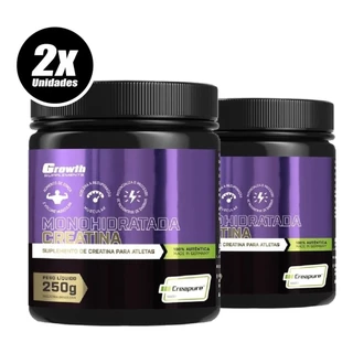 Creatina Pura 250g Creapure Growth Supplements Kit 2 Potes