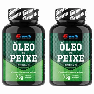 Omega 3 75 Cápsulas Growth Supplements Kit 2 Potes