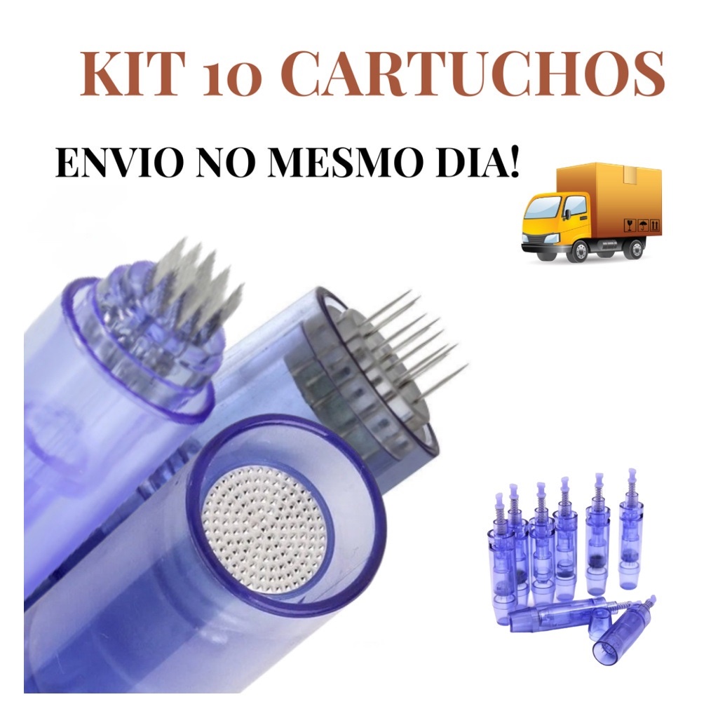 Kit 10 Cartuchos Dermapen 12 36 Nano Microagulhamento Para Caneta Dermapen - Envio Hoje