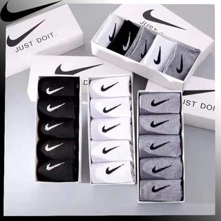 Kit 5 Pares Meias De Algodão De Alta Qualidade Com Cano Alto Esportiva