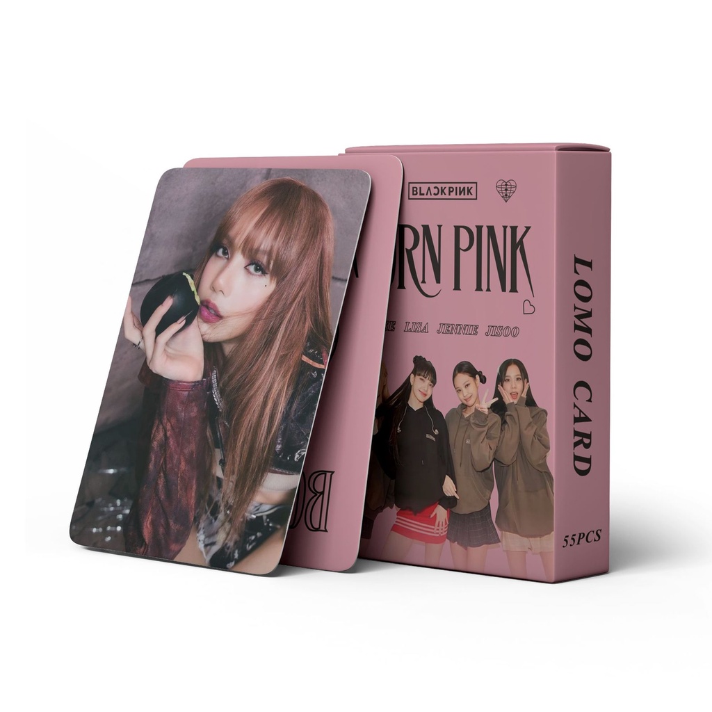 55pcs/Caixa BLACKPINK Cartões Fotográficos Nascidos Pink World