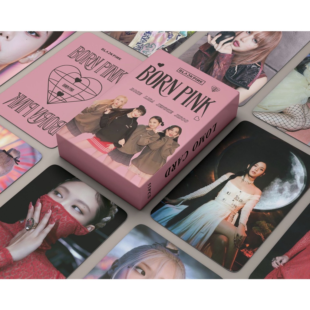 55pcs/Caixa BLACKPINK Cartões Fotográficos Nascidos Pink World