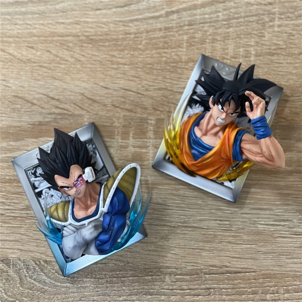 Nova Moldura Fotográfica Dragon Ball Vegeta Goku Creative Ornaments 3D Adesivos Magnéticos Frigoríficos De Ferro Figura Em Caixa