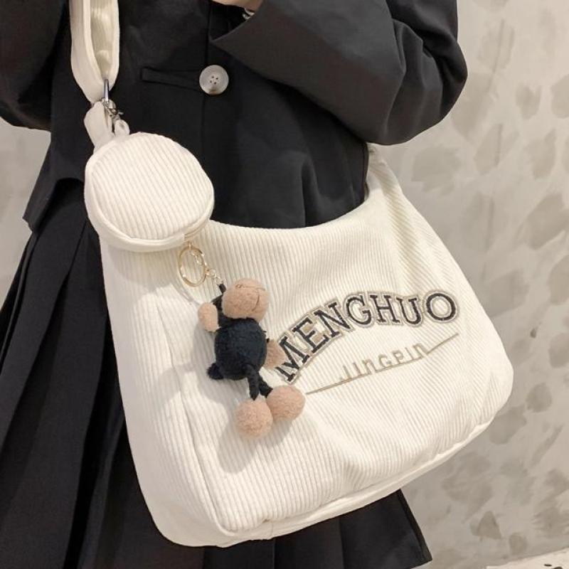 Mochila Japonesa Corduroy Ins Style Retro Casual All-match Saco De Feminina Para Estudantes