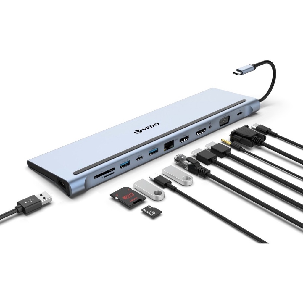 12 Em 1 Hub Adaptador Tipo C Usb 3.0 Hdmi Rj45 Micro Sd Tf | Shopee Brasil