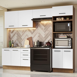Armário de Cozinha Completa 270cm Rustic/Branco Agata Madesa 08