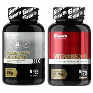 Kit Cromo Picolinato 120 Caps + Vitamina E 75 Caps Growth