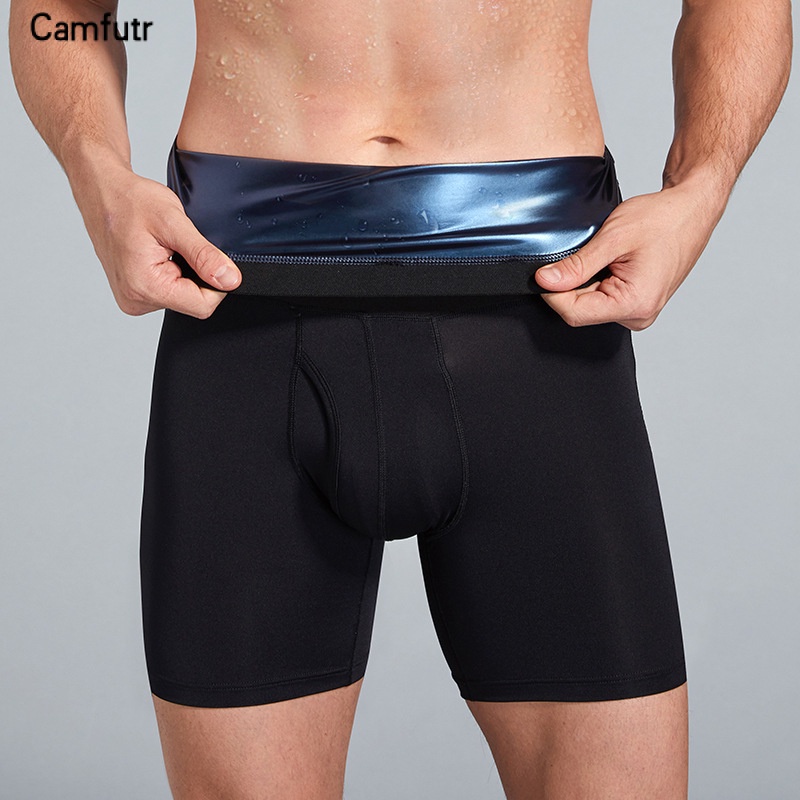 Novo Shorts Sauna De Suor Masculino Queimador De Gordura Treinador De Cintura Alta Fitness Corrida Esportiva Cueca Emagrecedora Modelador De Corpo