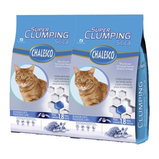 Kit 2 Areias Higiênicas Para Gatos Sílica Super Clumping Chalesco - 1,8kg