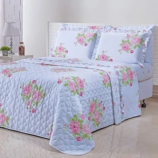 kit cobre-leito com fronhas P/traveseirro casal box dupla face matelado ultrassonico 2,00 x 2,40