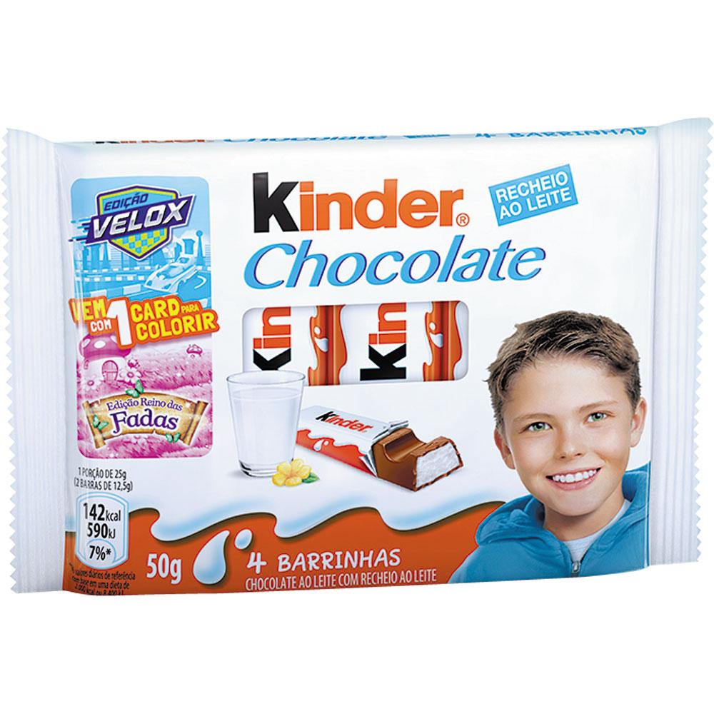 Barra de Chocolate T4 Kinder com 4 Unidades 50g Shopee Brasil
