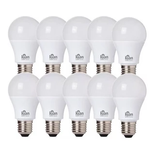 Kit 10 Lampada LED 6W Luz Branca Fria 6500k Bivolt Economica Bulbo
