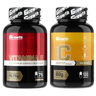Vitamina E 75 Caps + Vitamina C 120 Caps Growth Supplements