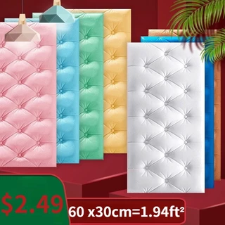 Cabeceira Estofada Auto-Adesiva Espessada 60x30CM Adesivo De Parede Tatami Para Quarto De Crianças Decorações De Em PVC Impermeável